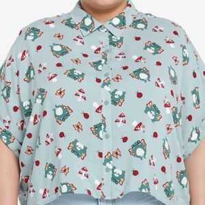 HOT TOPIC Thorn & Fable Frog and Mushroom Print Top
